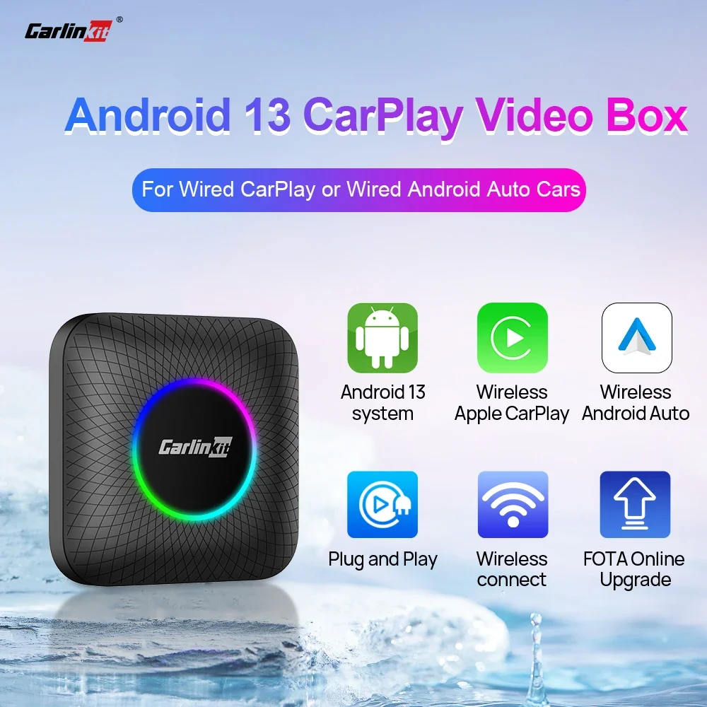 

Carlinkit LED TV Box Android 13.0 Qualcomm 8-Cores Wireless CarPlay & Android Auto Adapter Support Video Playback FOTA Upgrade