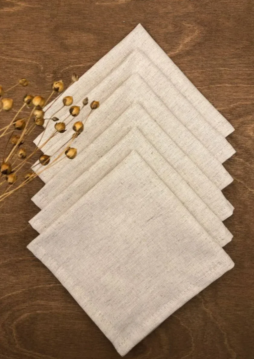 Linen Napkin Set - 1/5/10 szt. Serwetek stołowych z naturalnego