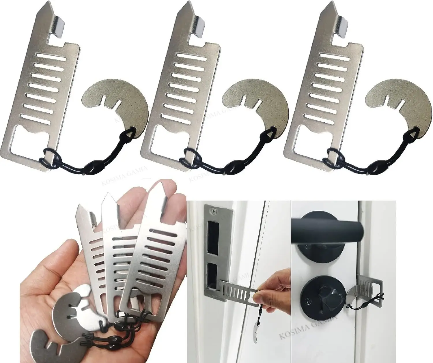 Portable Security Door Lock Travel Home Extra Lock for Additional Privacy and Safety in Room Hotel Apartment Dorm Door Stopper