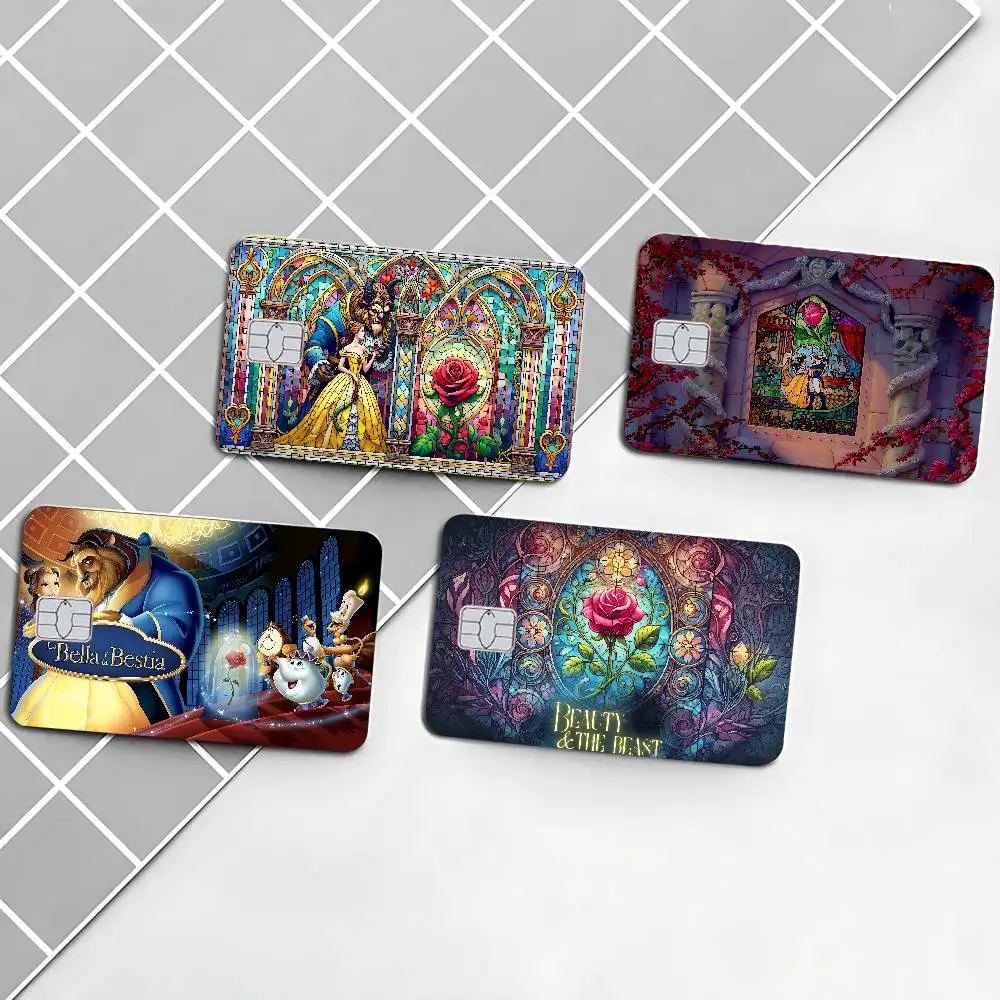 Cartoon Beauty And The Beast Fashion Cute Cartoon Cat Painting Anime Game Unique Film Sticker Case Skin For Credit Card No Chip