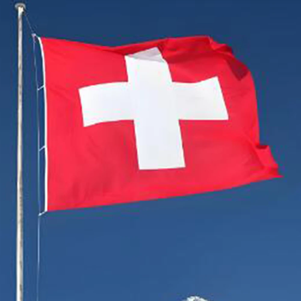 العلم الوطني السويسري قسط البوليستر ديكور المنزل في الهواء الطلق / داخلي، الأحداث الصليب الأحمر والأبيض علم سويسرا