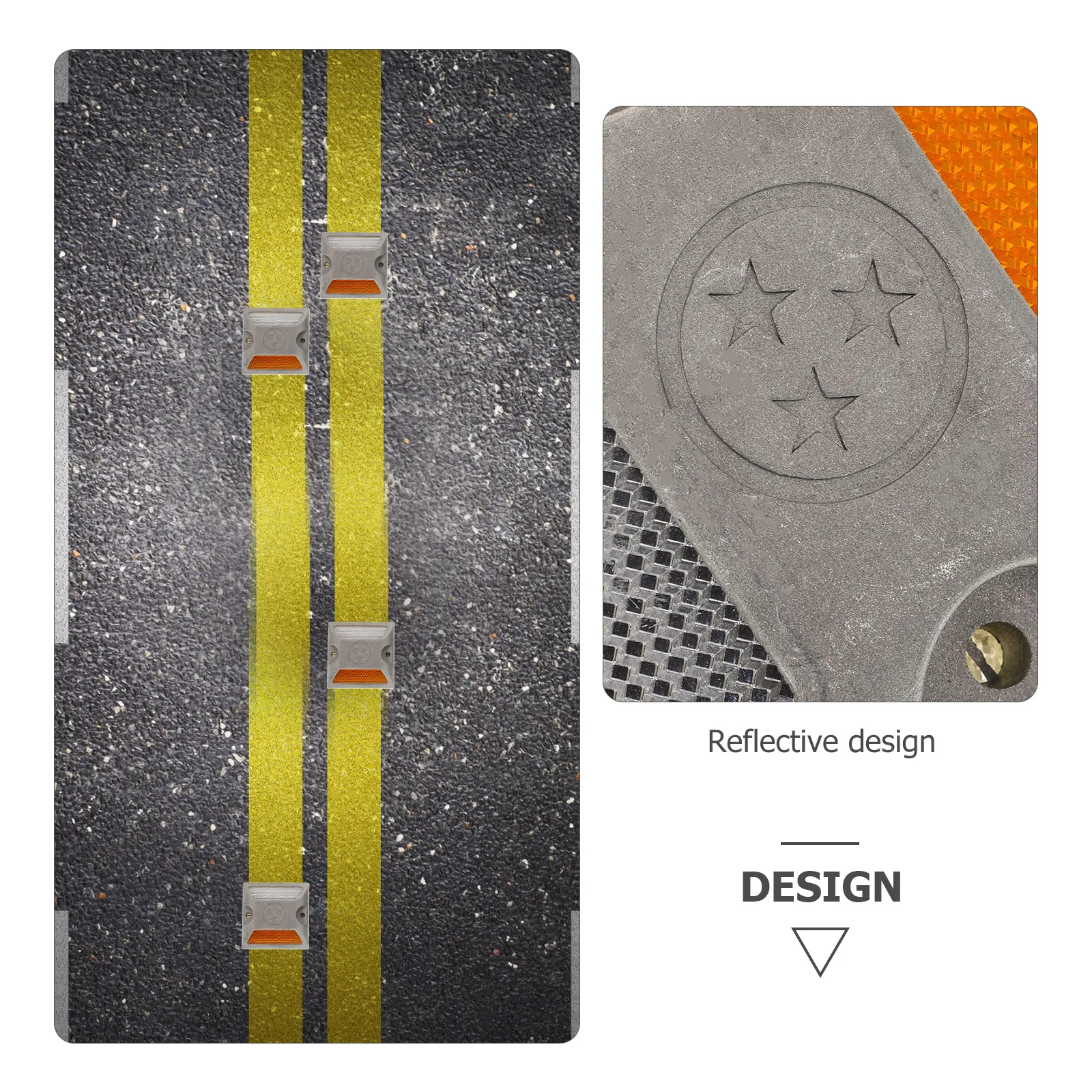 2Pcs Aluminum Road Markers Reflective Driveway Markers Roadside Emergency Reflectors Outdoor Pavement Reflectors Flashing