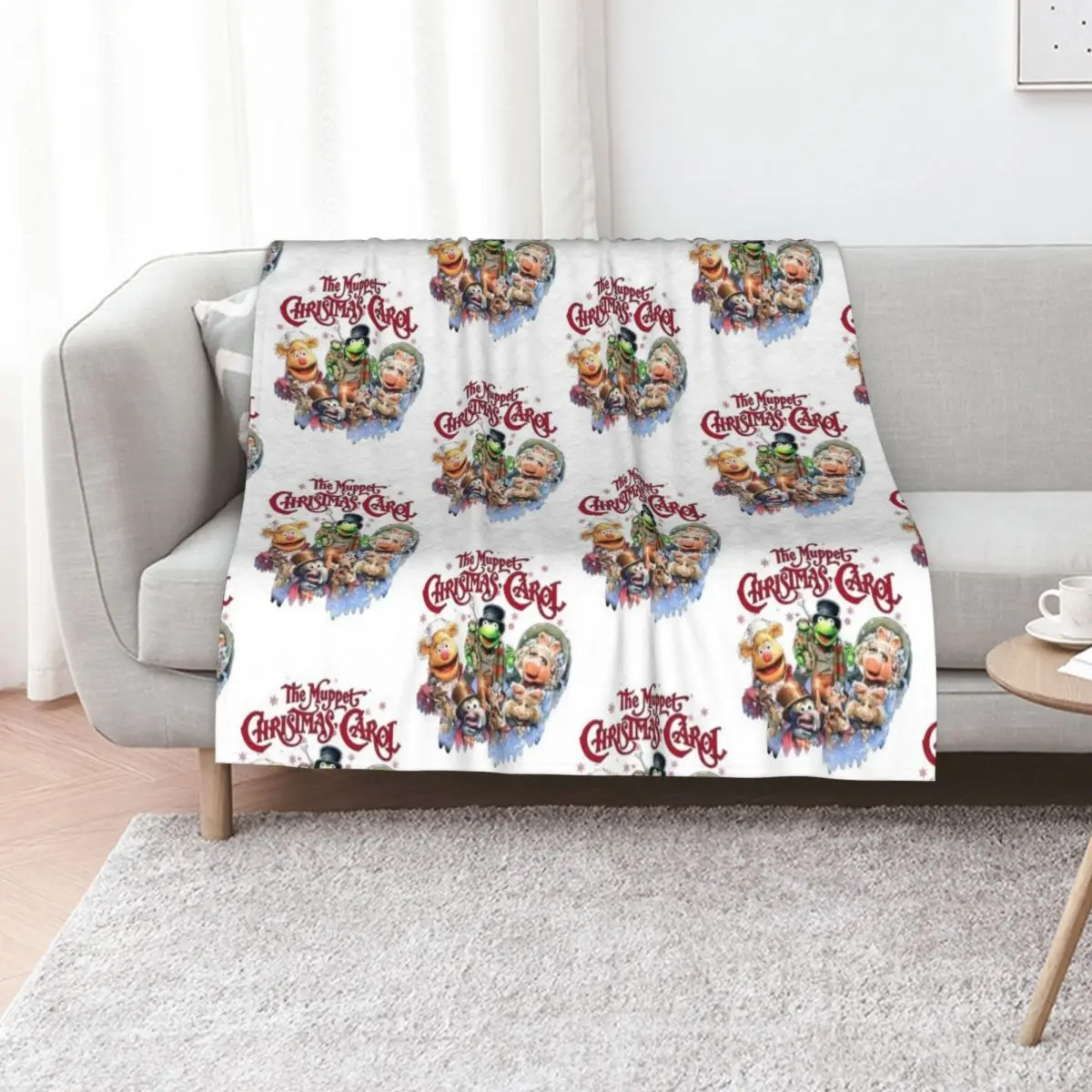 

Retro 90s Muppets Christmas Carol Throw Blanket Thin Decorative Sofa Thermals For Travel christmas gifts Blankets