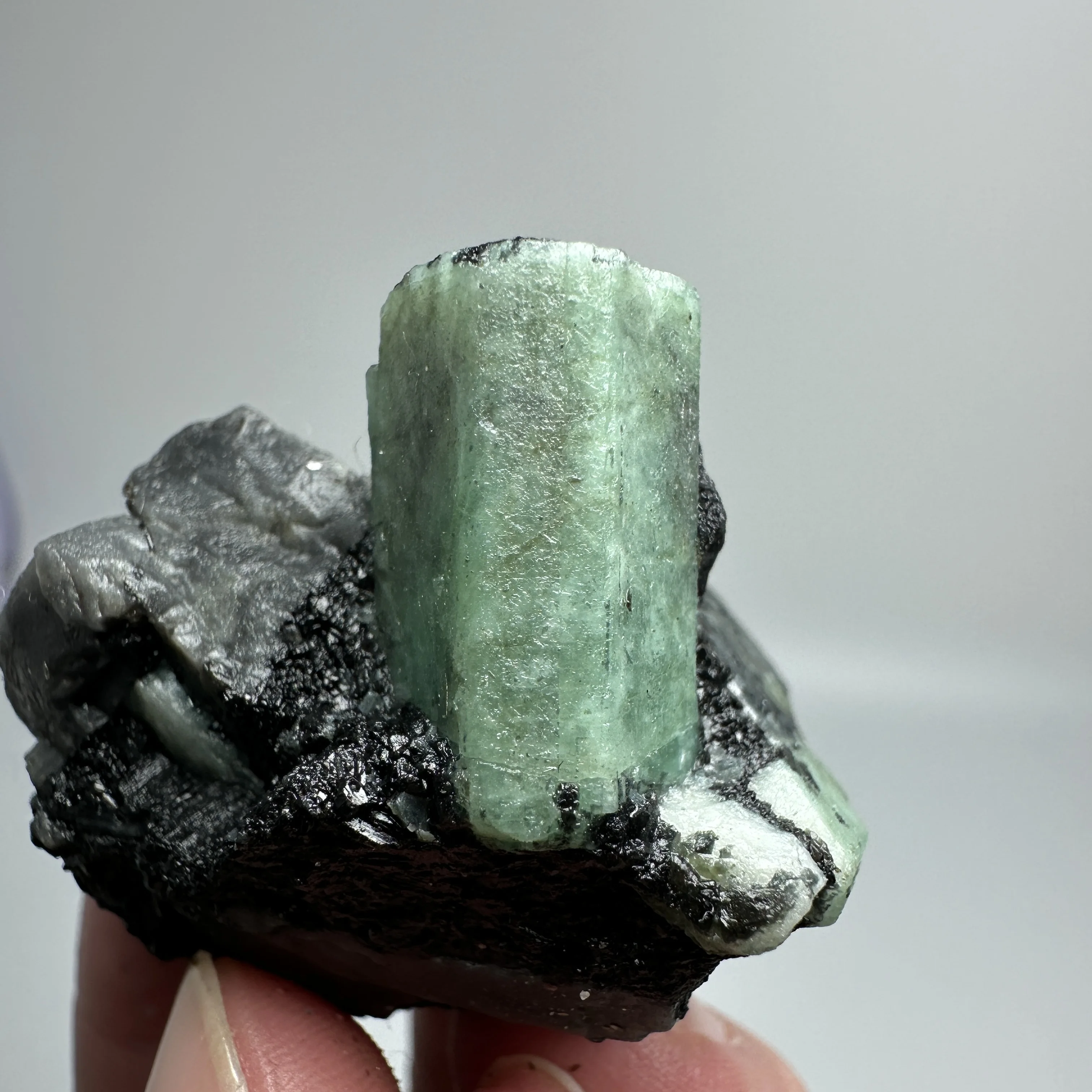 

Natural emerald mineral specimen + healing quartz crystals and stones rock gemstone Healing Stone Home Decor Gift