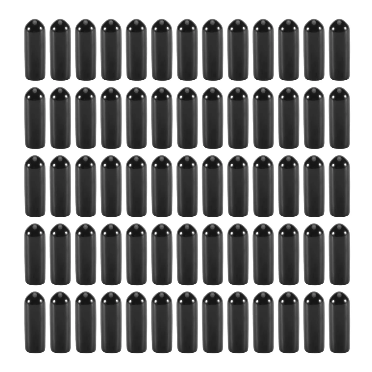 100 peças tampas de extremidade de borracha 4mm id pvc tubo redondo tampa protetores de rosca de parafuso preto