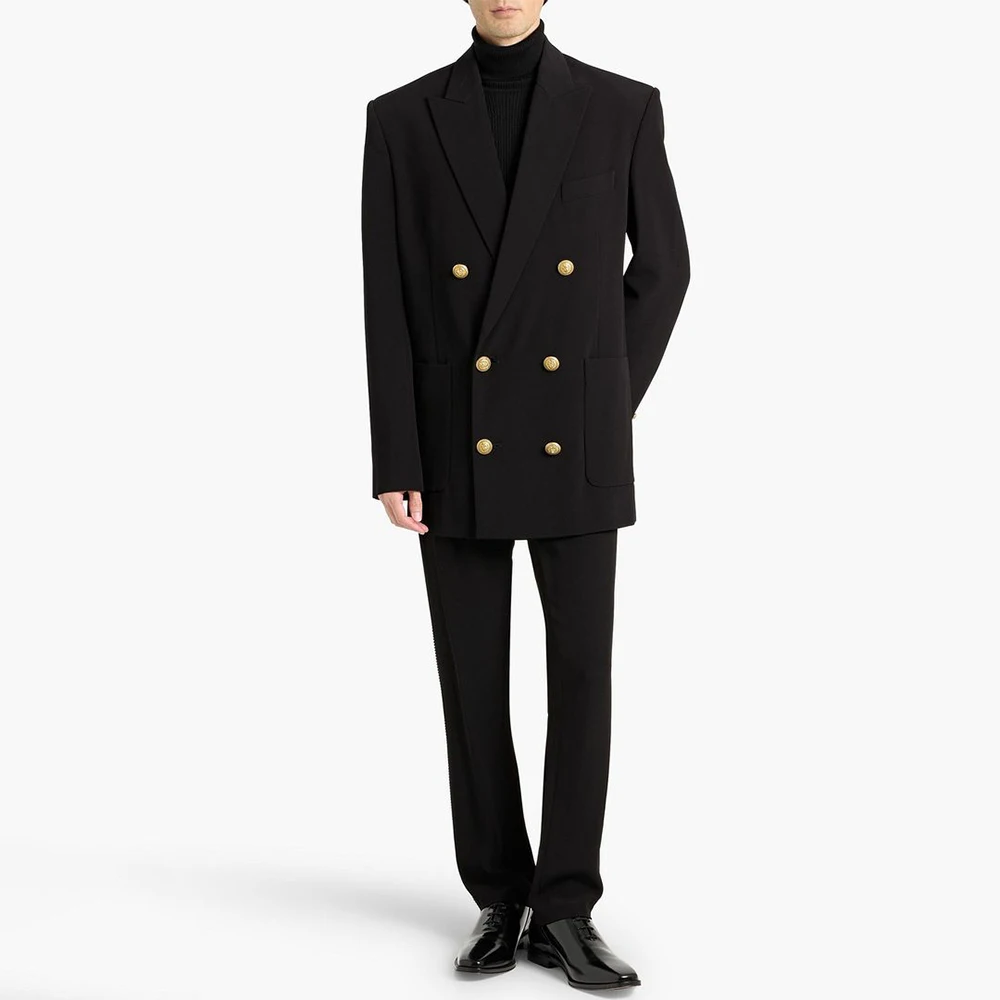 

Fashion Black Men's Suits Customized Male Clothing Leisure 2 Piece Jacket Pants Luxury Business Party Outfits Costume Homme