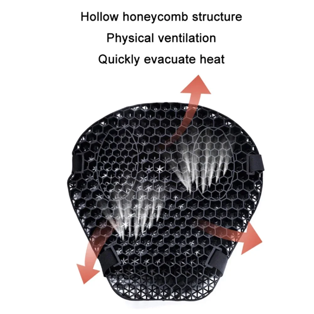 Almofada do assento do gel da motocicleta, 3D Honeycomb Shock-Absorbing, material duro é compressivo, não-quebra, não-endurecimento, 1pc