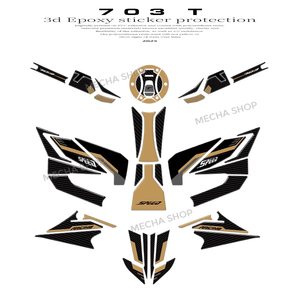 New ZT 703T Motorcycle 3D Epoxy Resin Sticker Handguard Protection Decal For Zontes 703 T 2026