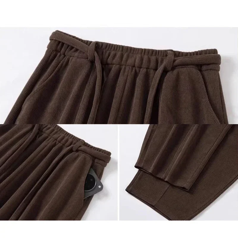 Winter-Jogginghose für Mädchen aus dünnem Fleece, modische, warme Plüsch-Freizeithose für Damen, hohe Taille, thermische Sweatpants für Mädchen – Detail 24