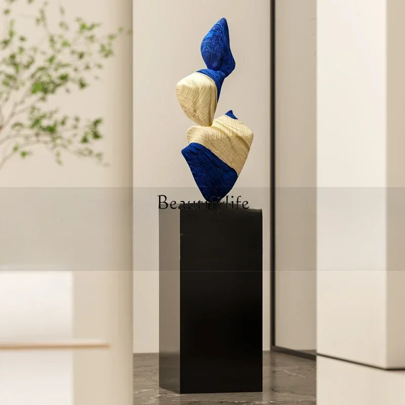 

FG52*High-end striped texture stone color art sculpture floor-to-ceiling ornament fiberglass decoration