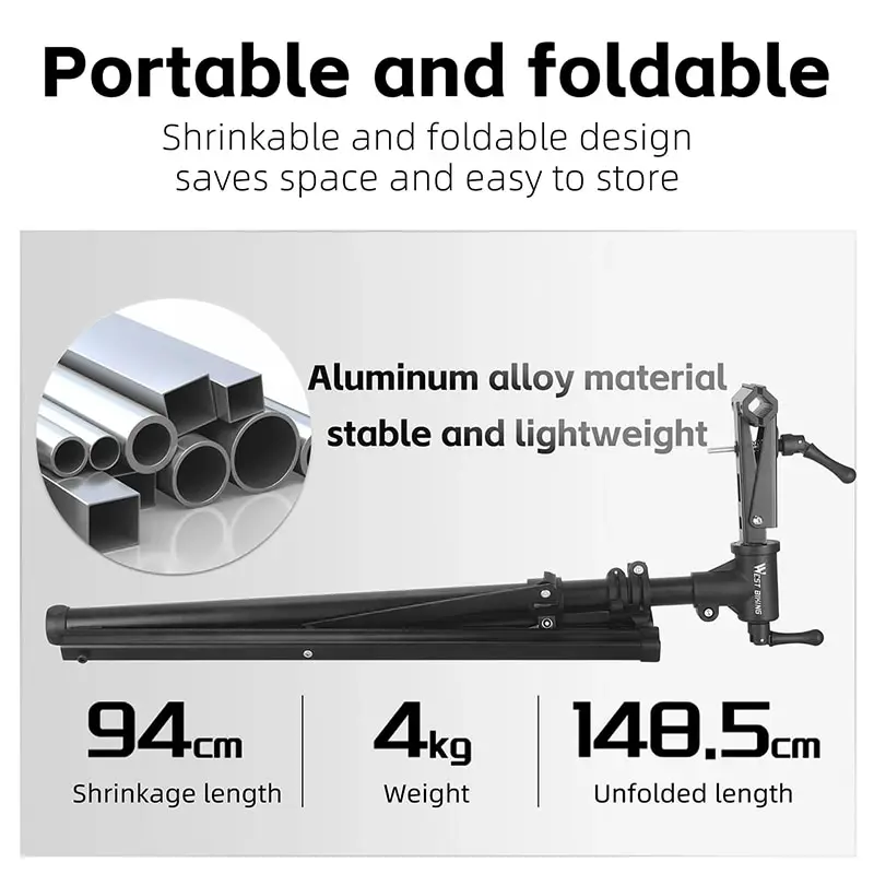 WEST BIKING składany stojak do naprawy rowerów naprawa rowerów ze stopu aluminium rama Maintanance regulowany stojak do przechowywania rowerów