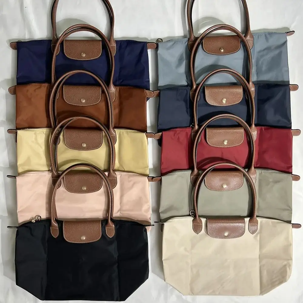 ‮ 2025, faltbare Hobo-Taschen für Damen, klassische Damen-Einkaufstasche, bestickte Umhängetaschen, modische Nylon-Handtasche für Reisen