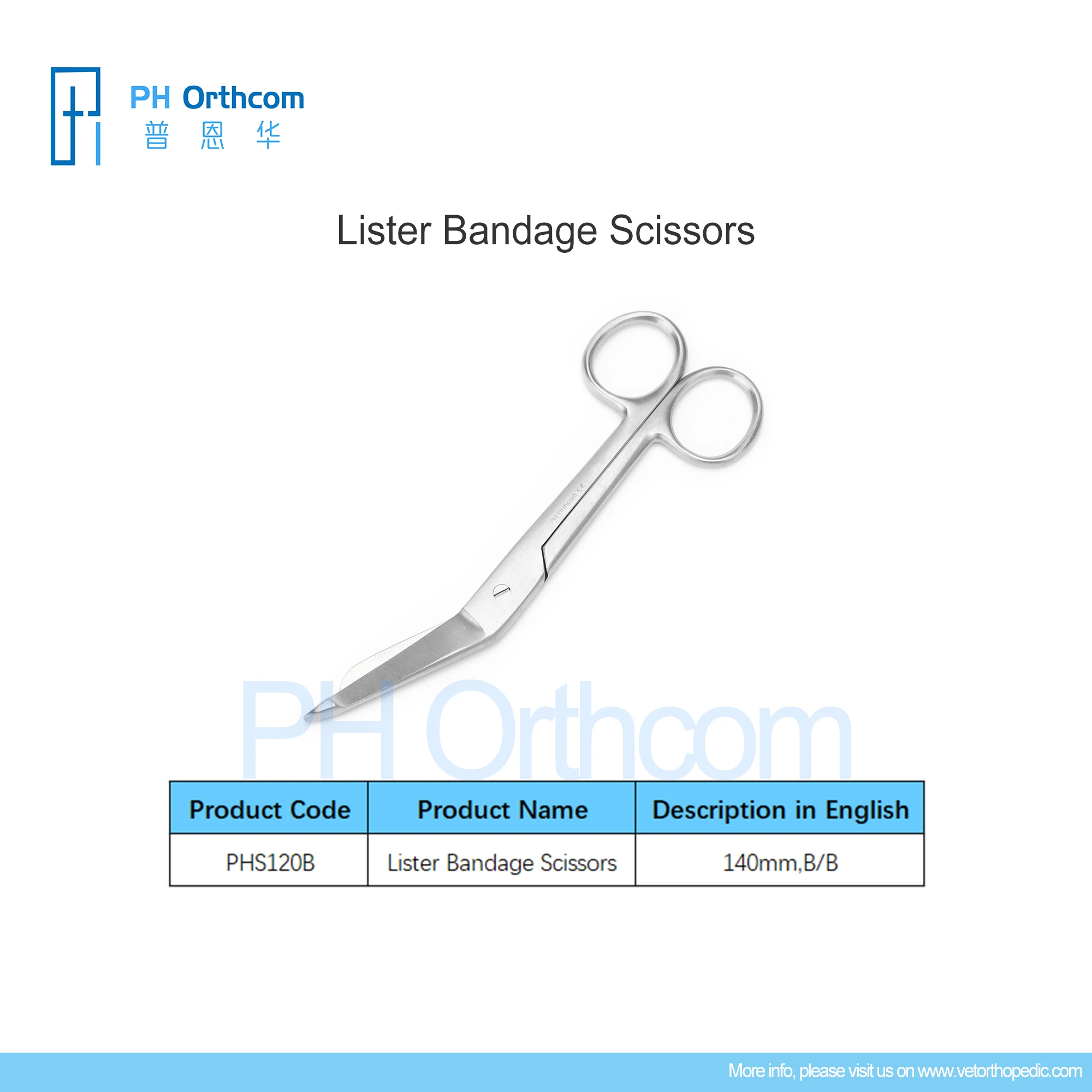 Lister Bandage Scissors for Pet Surgery Medical Instruments and Equipment Supplies