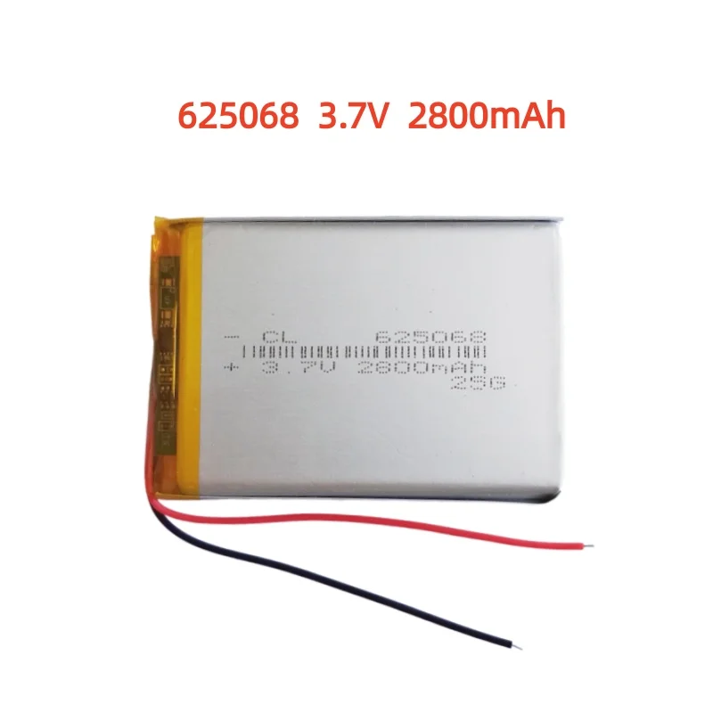 625068 3.7V 2800mAh Lithium Polymer LiPo Rechargeable Battery Li cells For PAD DVD E-book Note Book Bluetooth Headset Mobile