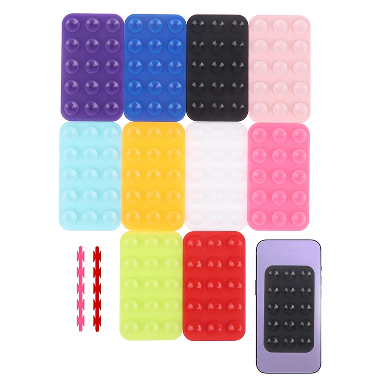 4.3*7.4cm Suction Cup Wall Stand Mat Multifunctional Silicone Square Phone Double-Sided Case Anti-Slip Holder Mount Sucker Pad