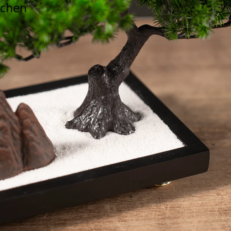 YFY New Chinese Style Welcoming Pine Creative Flowing Sand Art  Hourglass Stress Relief for Office, Living Room, Entrance, Home