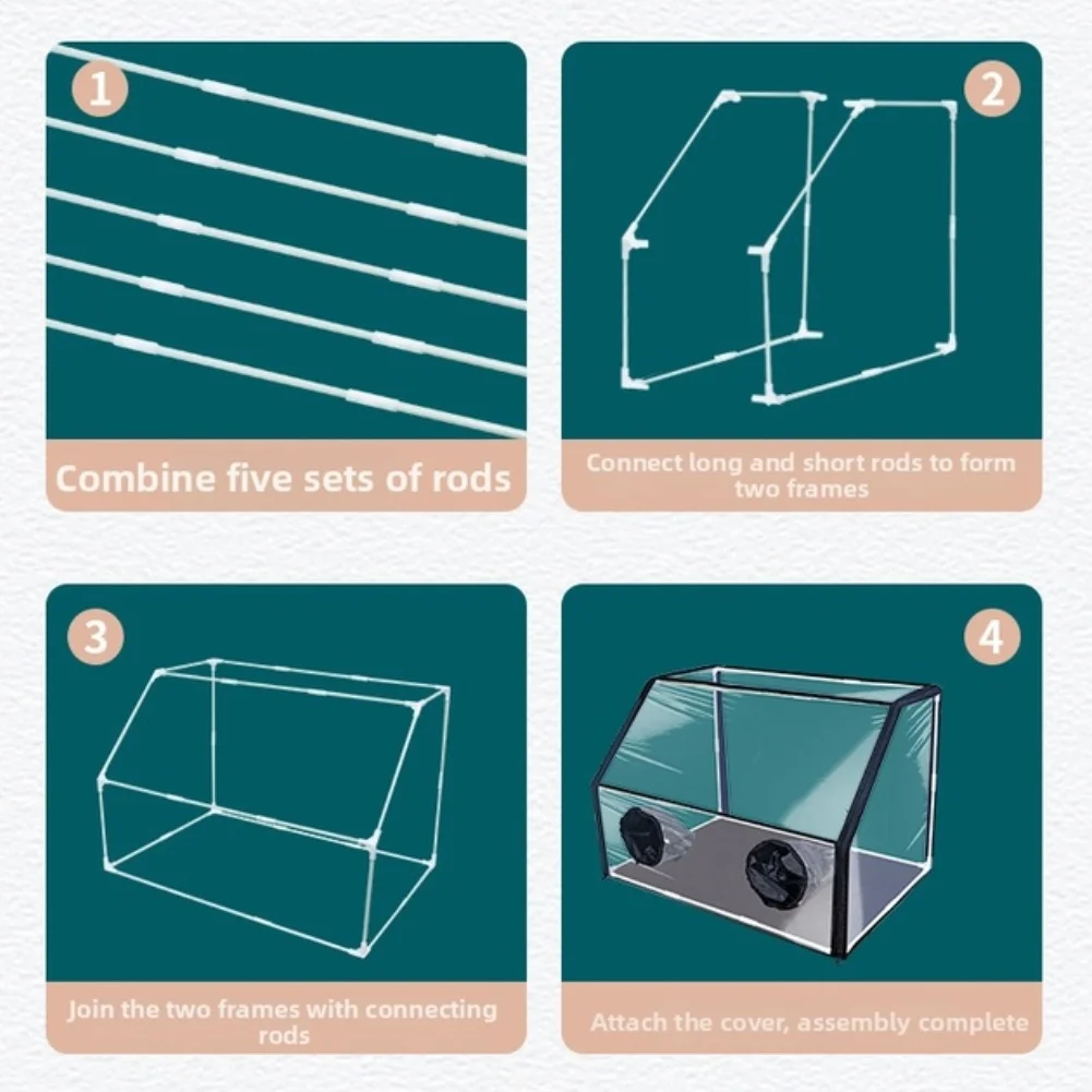 Clear Foldable Mushroom Grow Tent With Arm Holes For Home Mycology Lab Sterile Environment And Efficient Fungi Cultivation Kit