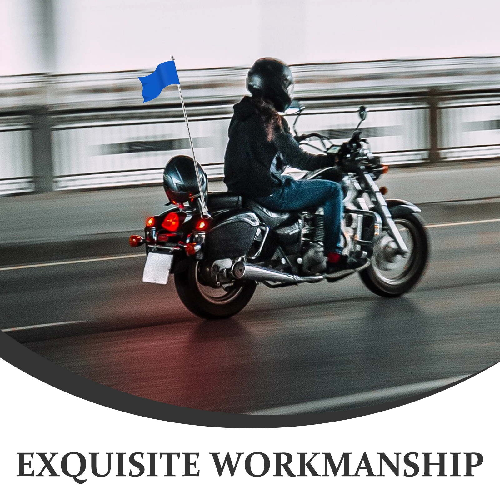 

Motorcycle Bicycle Flagpole Accessory Durable Lightweight Adjustable Length Easy Installation Removal Stylish Flag Pole