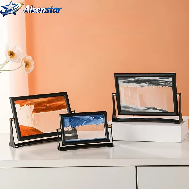 Unique 3D Timer Charming Style Rotating Glass Sand Art -Perfect Home Decor,Holiday Gift,Multiple Settings,Various Colors