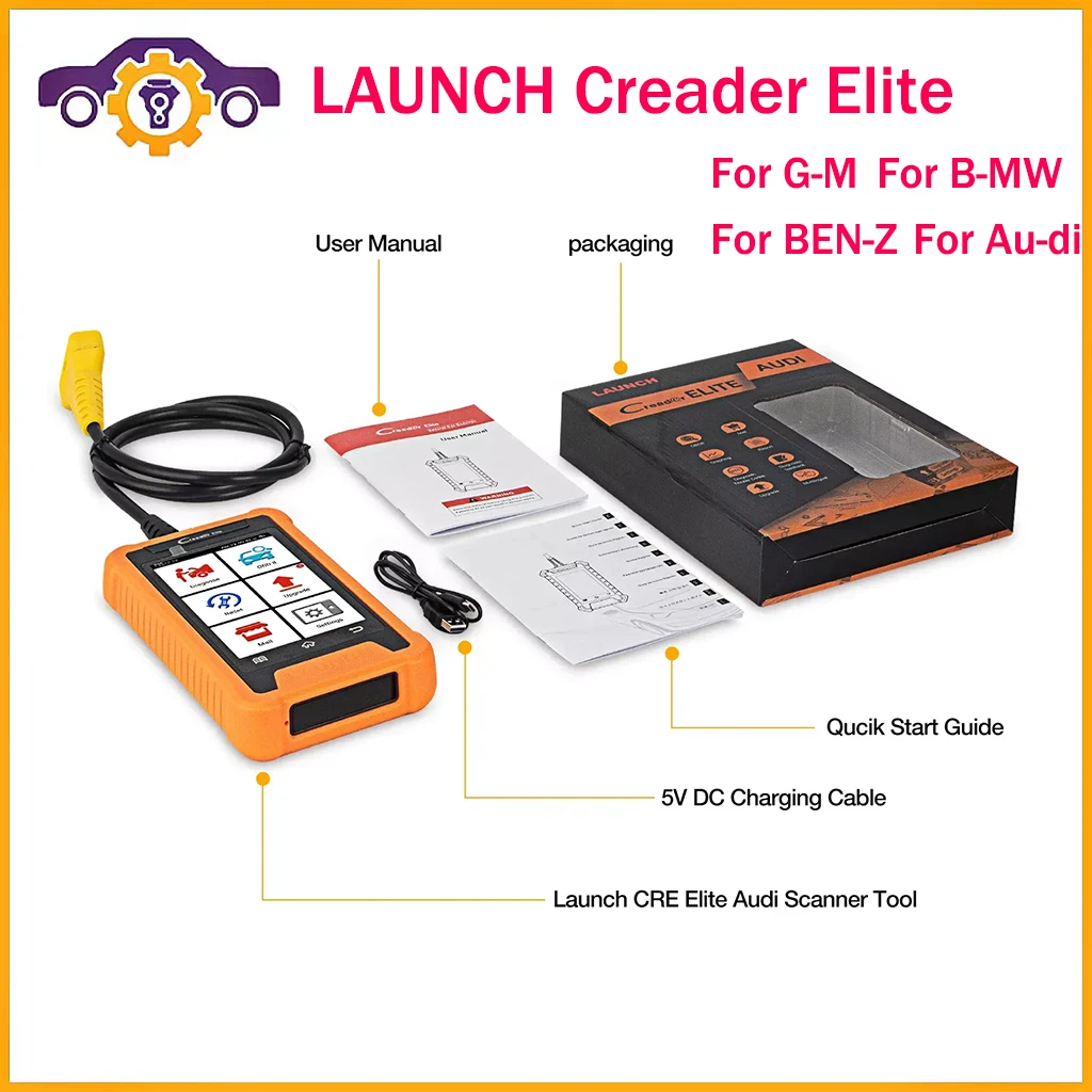 

LAUNCH Creader Elite for AUDI / BENZ / BMW / G-M Professional Full System Diagnostic Tools Auto OBD2 Code Reader Scanner pk X431