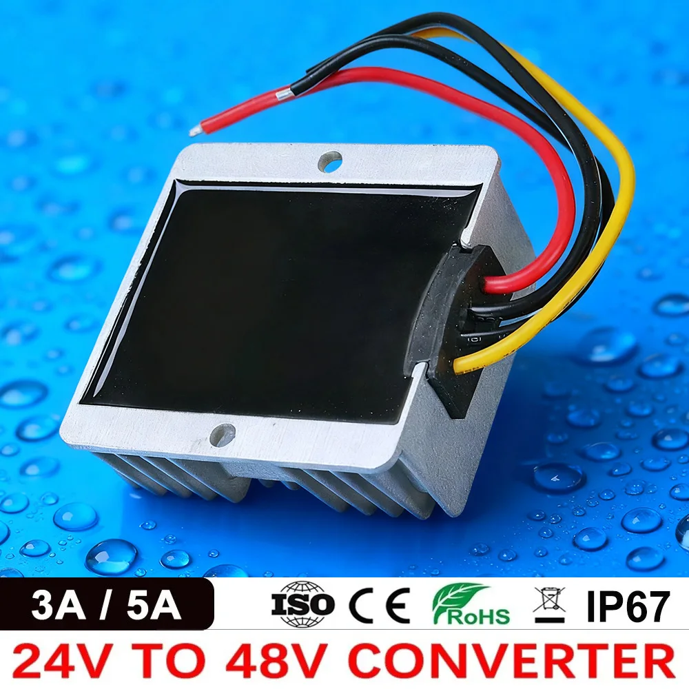 

DC DC Converter 24 Volt to 48 Volt 3A 5A Boost Module 24V-48V Step Up Vehicles Car Boat Power Supply Booster