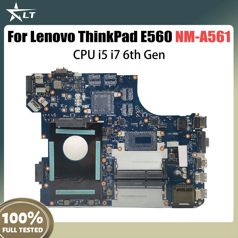 

BE560 NM-A561 Mainboard For ThinkPad E560 20EV 20EW Laptop Motherboard With i5 i7 6th Gen CPU FRU 01AW104 01AW105 01HY628