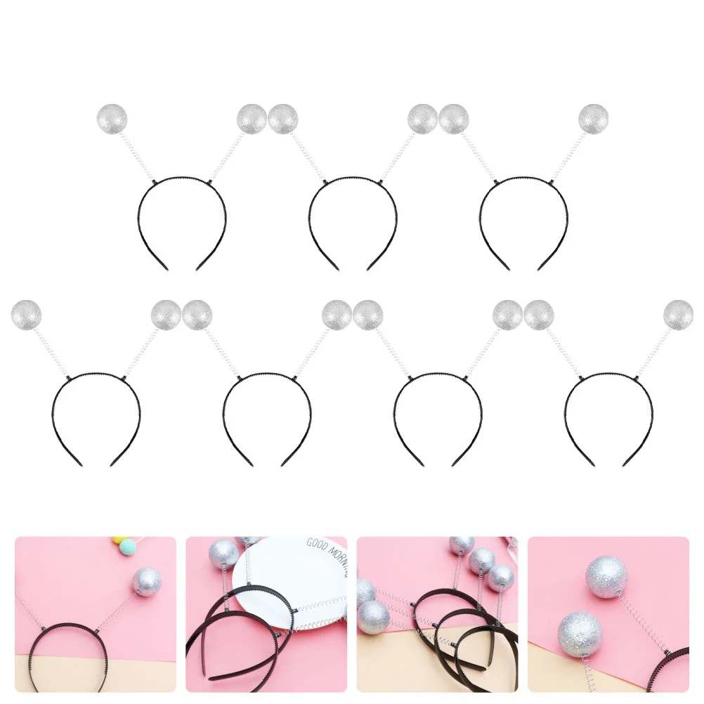 

7 Pcs Hair Toppers Powdered Foam Ball Headband Hairband Wedding Festival Headdress Silver Party Decorative Props Child