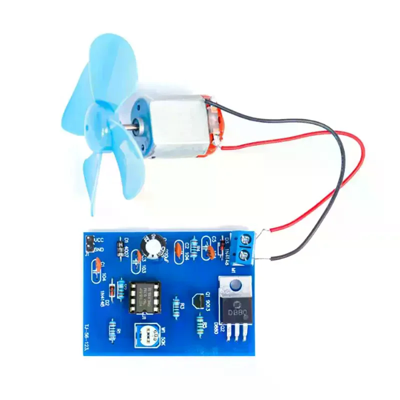 NE555 DIY Electric Fan Kit DC 4.5V Motor Pulse Width Speed Controller Kit DIY Electronic Soldering Practice Electronics Training