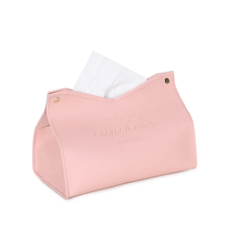 ins style leather tissue box high-end car paper box Nordic light luxury tissue storage box living room napkin box