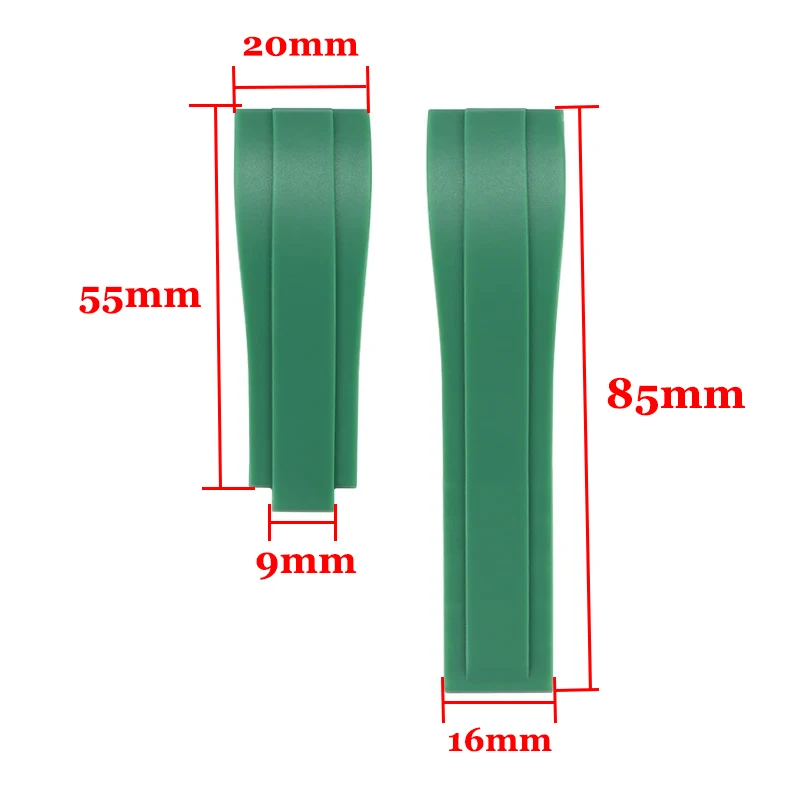 9×20mm Rubber Watch Band for Rolex Water Ghost Watch Strap for Submariner GMT Daytona High Quality Silicone Waterproof Bracelet