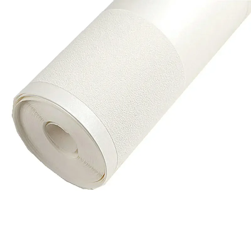 Modern simple non-woven wallpaper vertical stripe rice white beige wallpaper living room bedroom hotel plain color