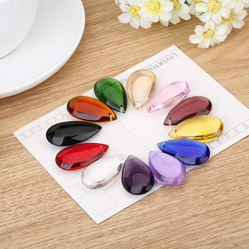 

Camal 10pcs 36mm Flat Waterdrop Crystal Pendant Prisms Chandelier Wedding Party Curtain Christmas Hanging Ornaments Decoration