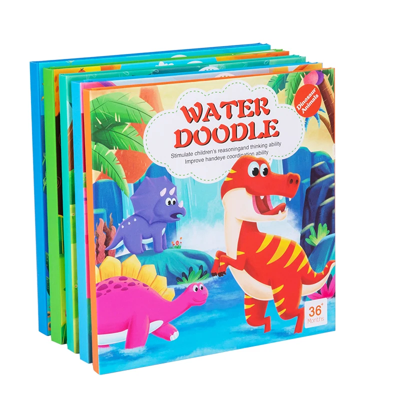 Livre d'écriture avec stylo à eau pour enfants, livre de puzzle assressentià la forme, jouet éducatif avec velcro, 5 modèles, calme