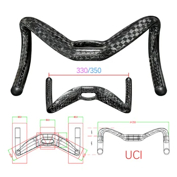 Kierownica rowerowa szosowa z włókna węglowego UCI Applicable2027, kierownica do sprintu, kierownica do roweru TT, stała, 12K, błyszcząca, 31.8mm, sportowa