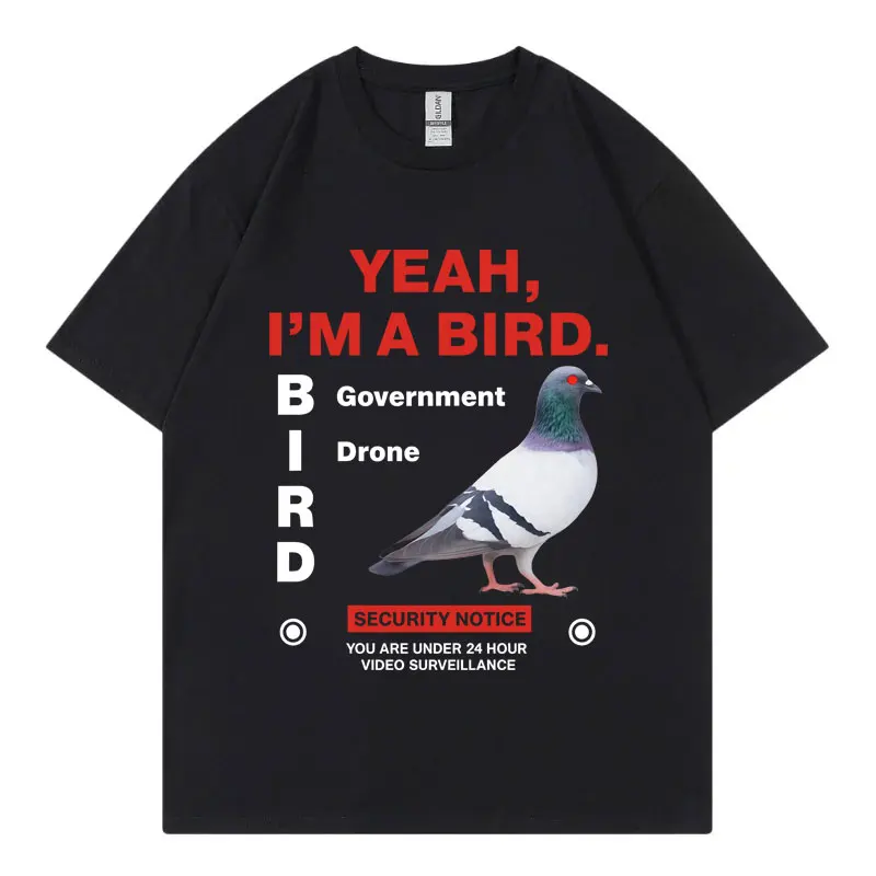 

Government Funny Pigeon Graphic T Shirts High Street Fashion Trend Short Sleeve T-shirts Men Women Clothing Loose Cotton T-shirt