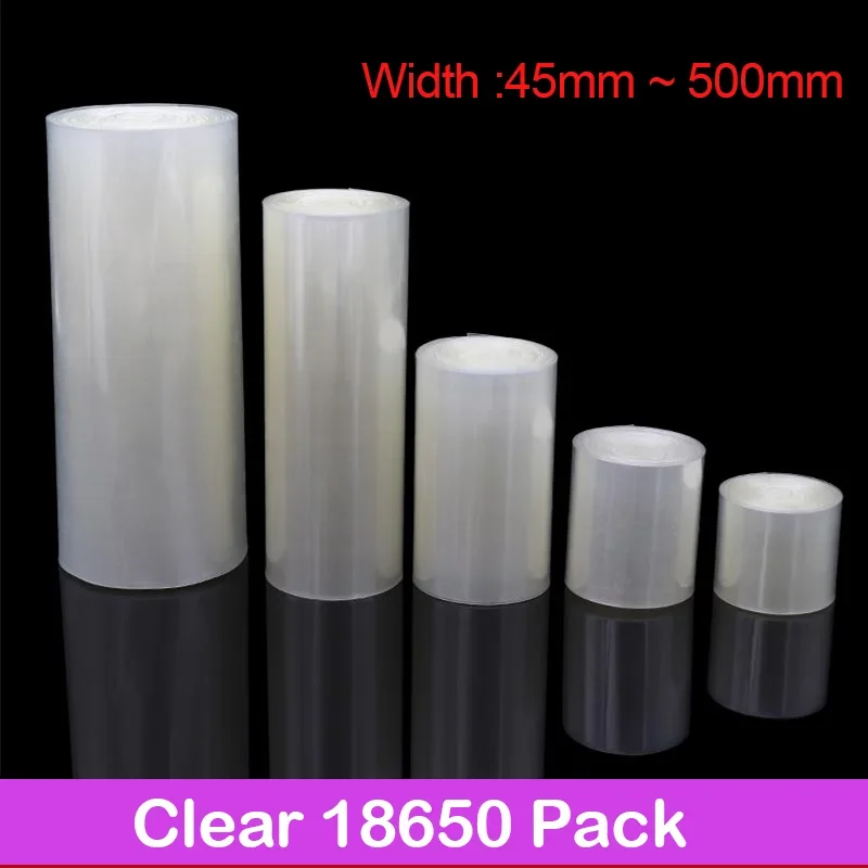 

1 Meter Clear 18650 Lipo Battery PVC Heat Shrink Tube Pack Width 45mm ~ 500mm Insulated Film Wrap lithium Case Cable Sleeve