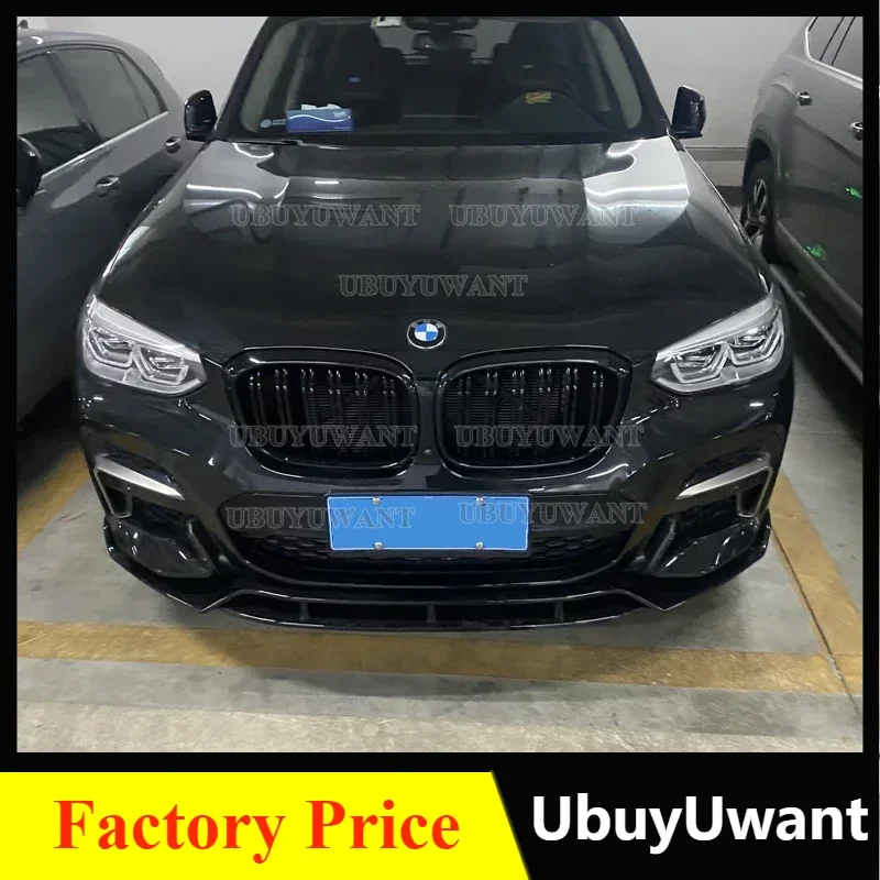 

3Pcs For BMW G01 NEW X3 X3M Car Styling High Quality PP Material Front Spoiler Anterior Front lip Bumper Protector 2019-2024