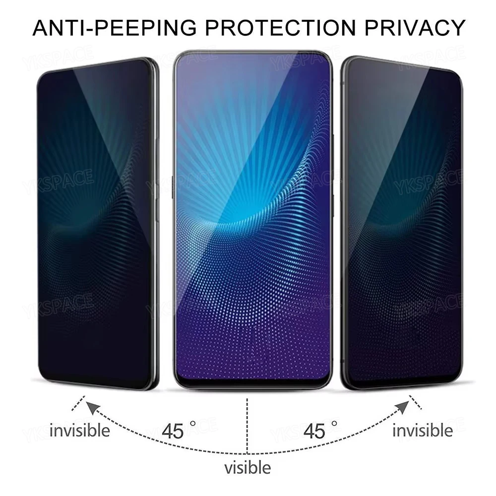 2 قطعة حامي شاشة الخصوصية ل VIVO X200 X21 X23 X27 X30 Pro Mini X50 X60 X70 X80 lite X100S S1 مكافحة التجسس 9H الزجاج المقسى