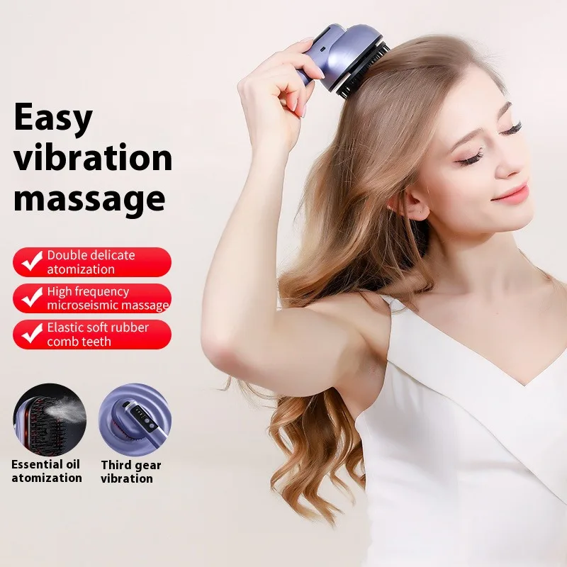 Scalp Massage Comb Vibration Micro-current Atomization Red Light Hair Growth Hair Care Introduction Care Essential Oil Comb