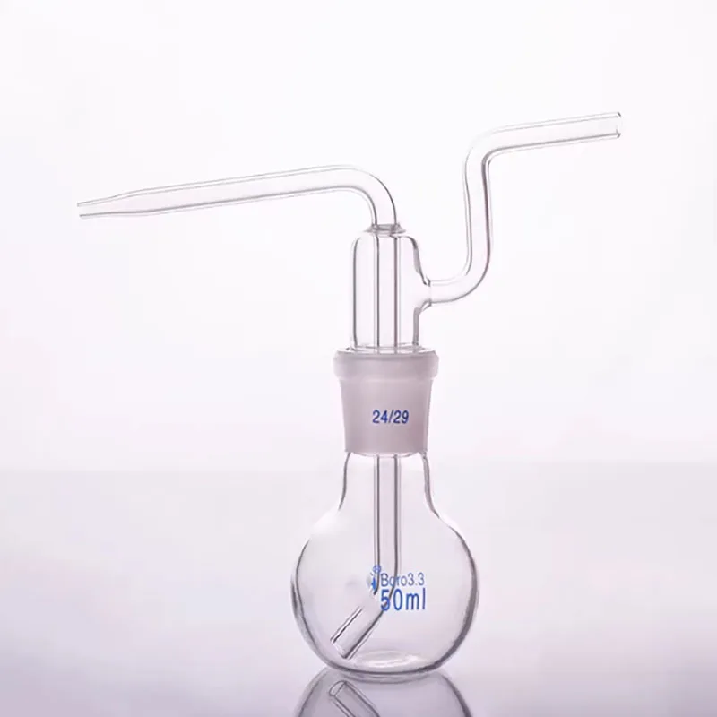 

Gas washing bottle flat bottom washing bottle 50ml100ml150ml250ml500ml1000ml flat bottom gas washing bottle