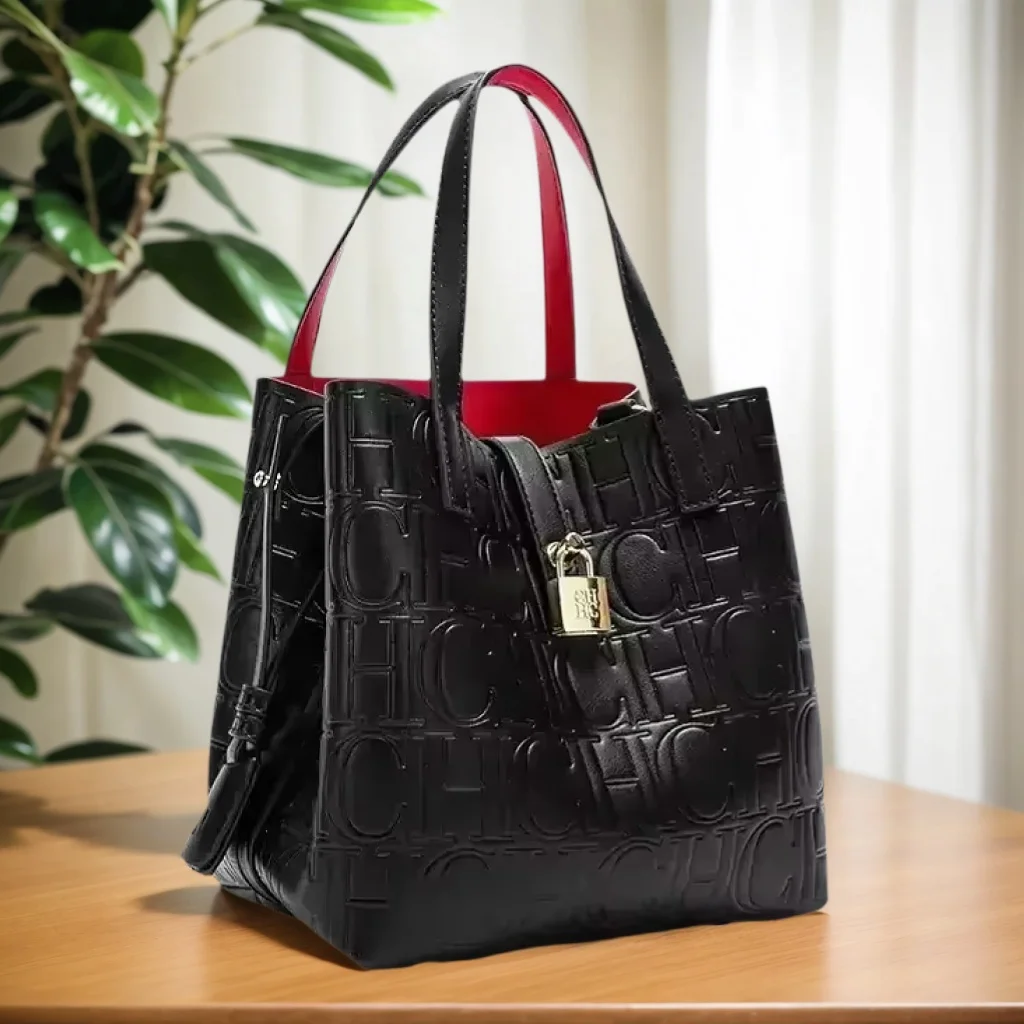 ch-クラシックでおしゃれなバケットハンドバッグ、軽やかな高級感、2026年新作、大容量トートバッグ、レターpuレザーバケットバッグ