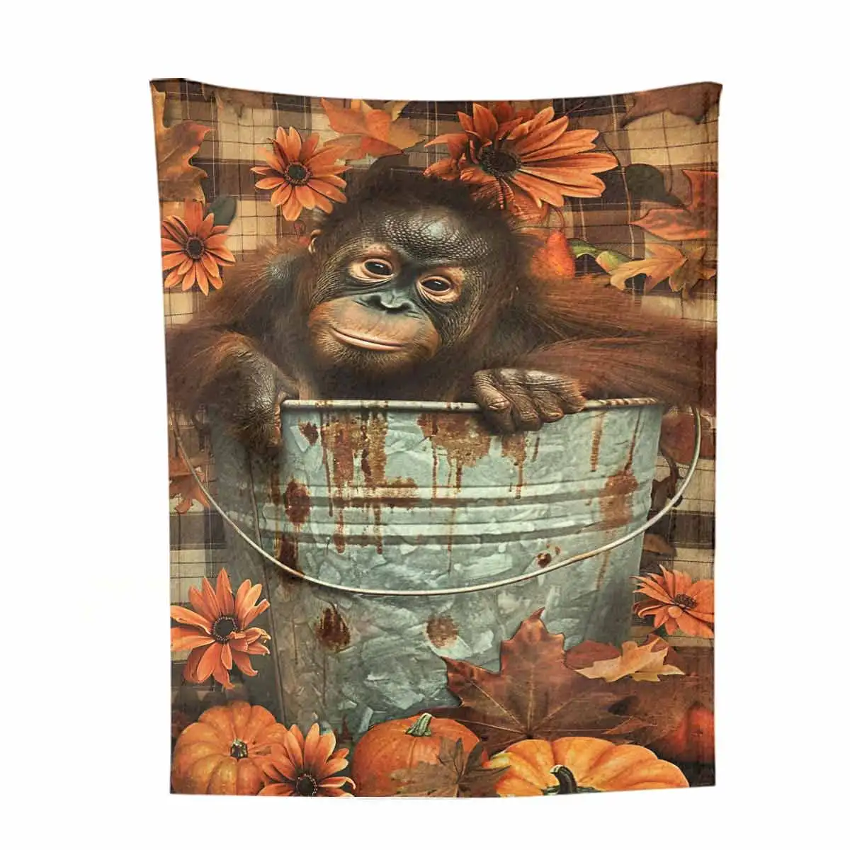 Orangutan Ultra-Soft Flannel Blanket - Exceptional Warmth and Cozy Comfort for Perfect Home Decor: Sofa, Bedroom