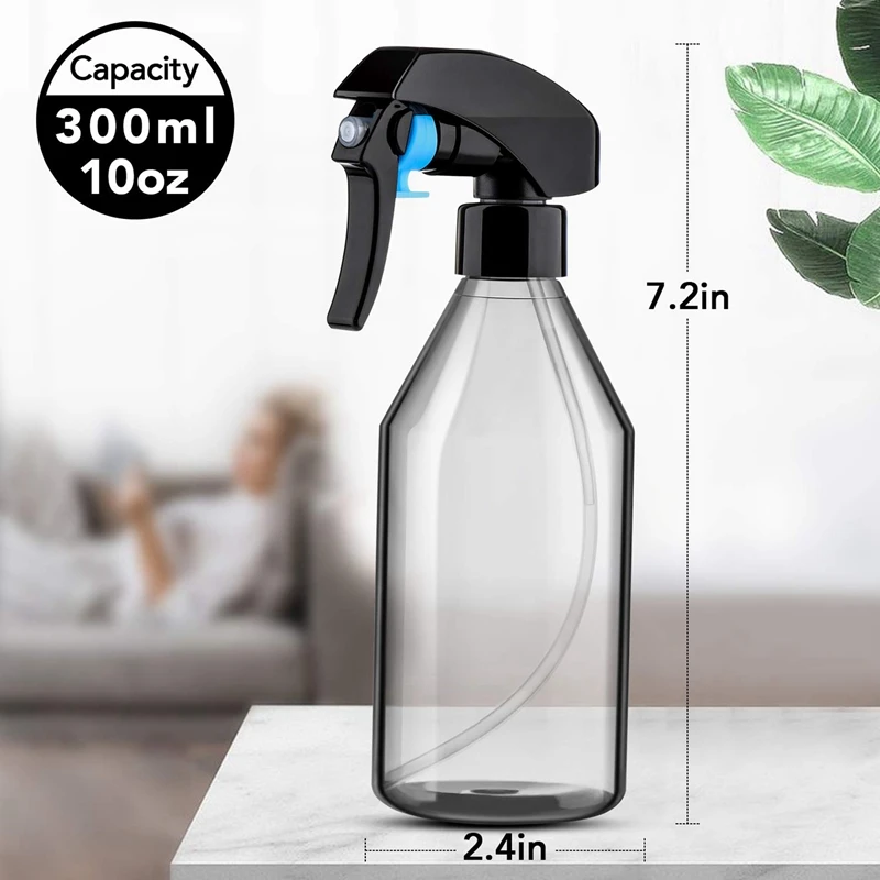 Plastic Spray Bottles For Cleaning Solutions,10OZ Reusable Empty Container With Durable Black Trigger Sprayer, 15Pack image 6