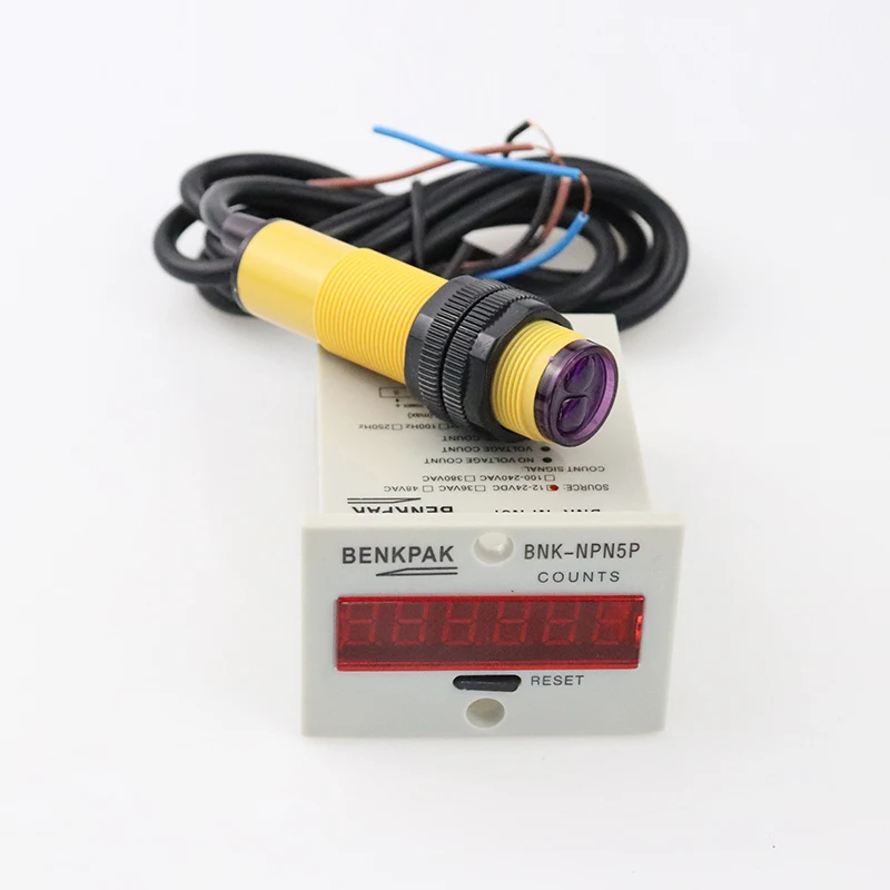 BenkPak 6 digits 1-999999 digital counter 10-30cm adjustable photoelectric switch