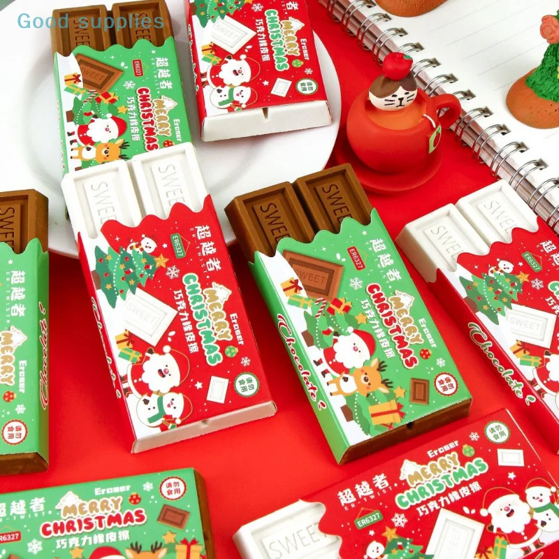 1PC Kawaii Chocolade Mode Gum Grappige Tekening Leuke Rubber Student Briefpapier Creatieve Schoolbenodigdheden Kerstcadeau