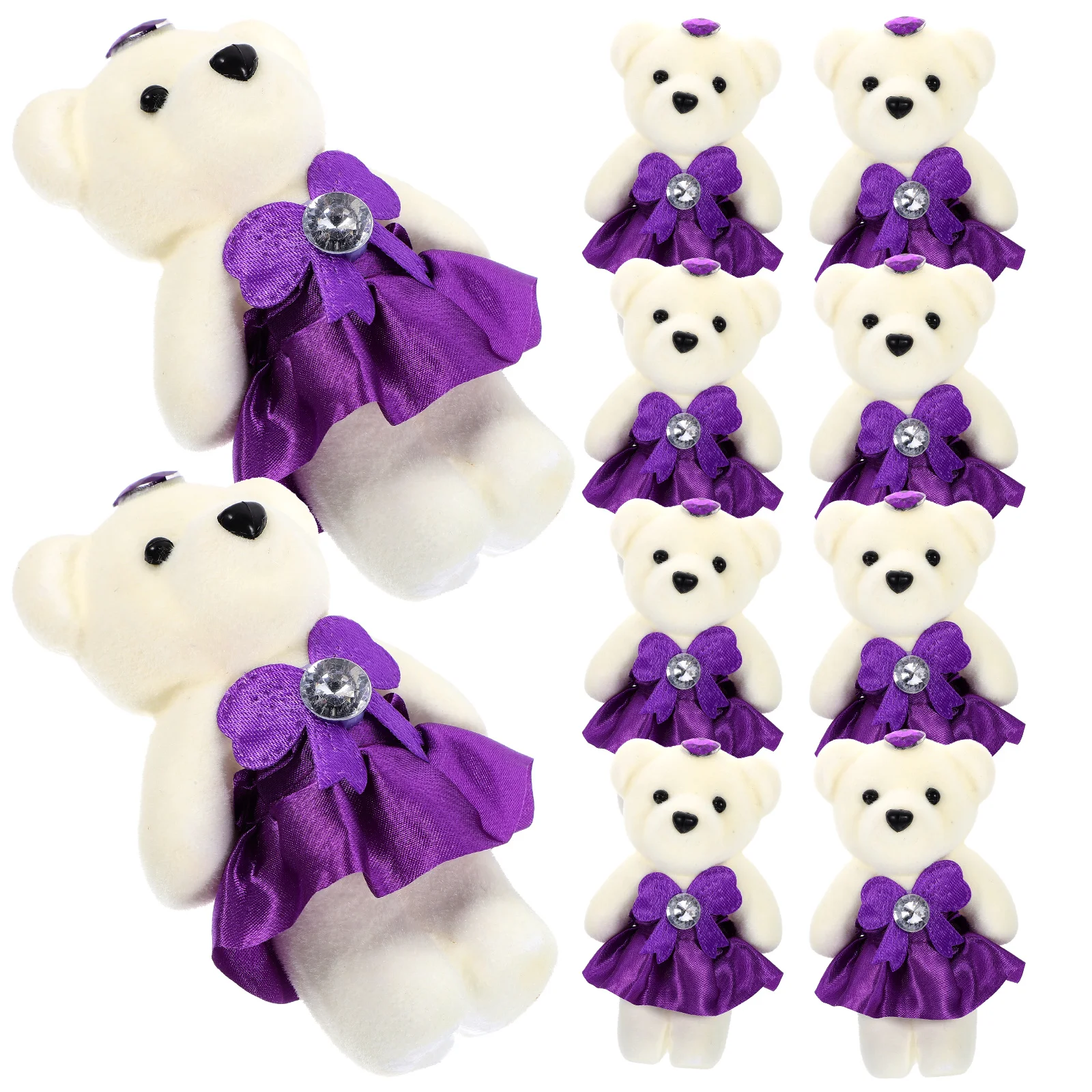 10 Pcs Bear Comfortable Stuffed Animal Cartoon Plush Dolls Foam Cute Animals
