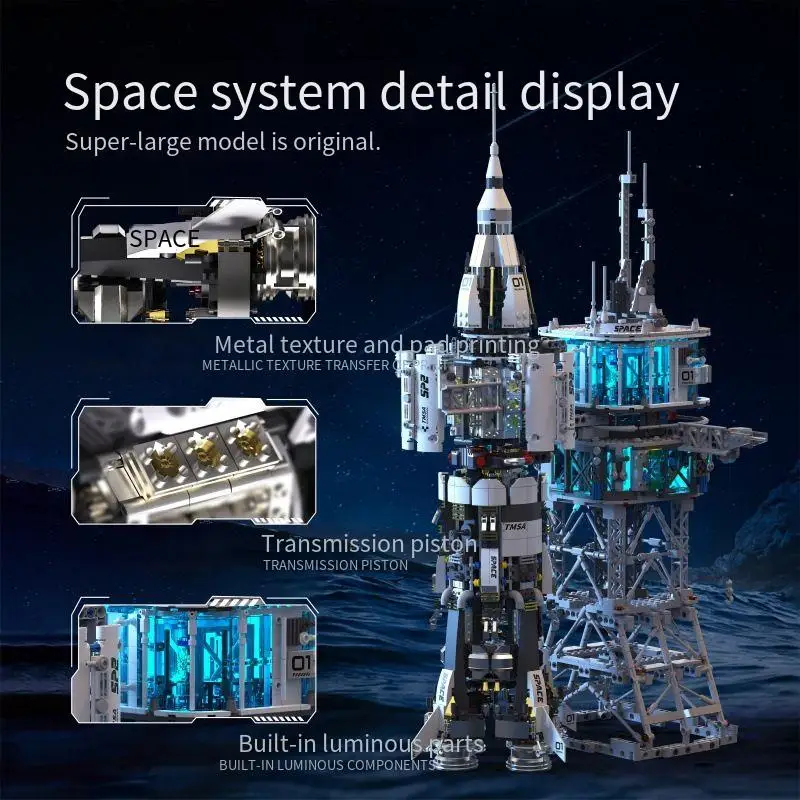 航空宇宙シリーズ：巨大宇宙基地、宇宙ステーション、ブロック、ロケット打ち上げモデル、ブロック、子供向けキット玩具