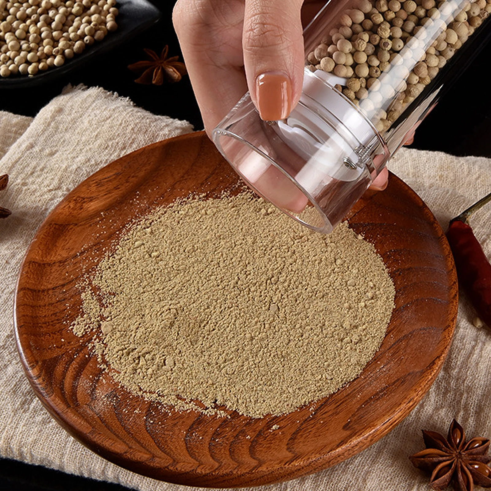 

Manual Pepper Mill Handheld Salt Grinder Refillable Kitchen Gadget Multi-Function Spice Shaker for Cooking Bbq Seasoning