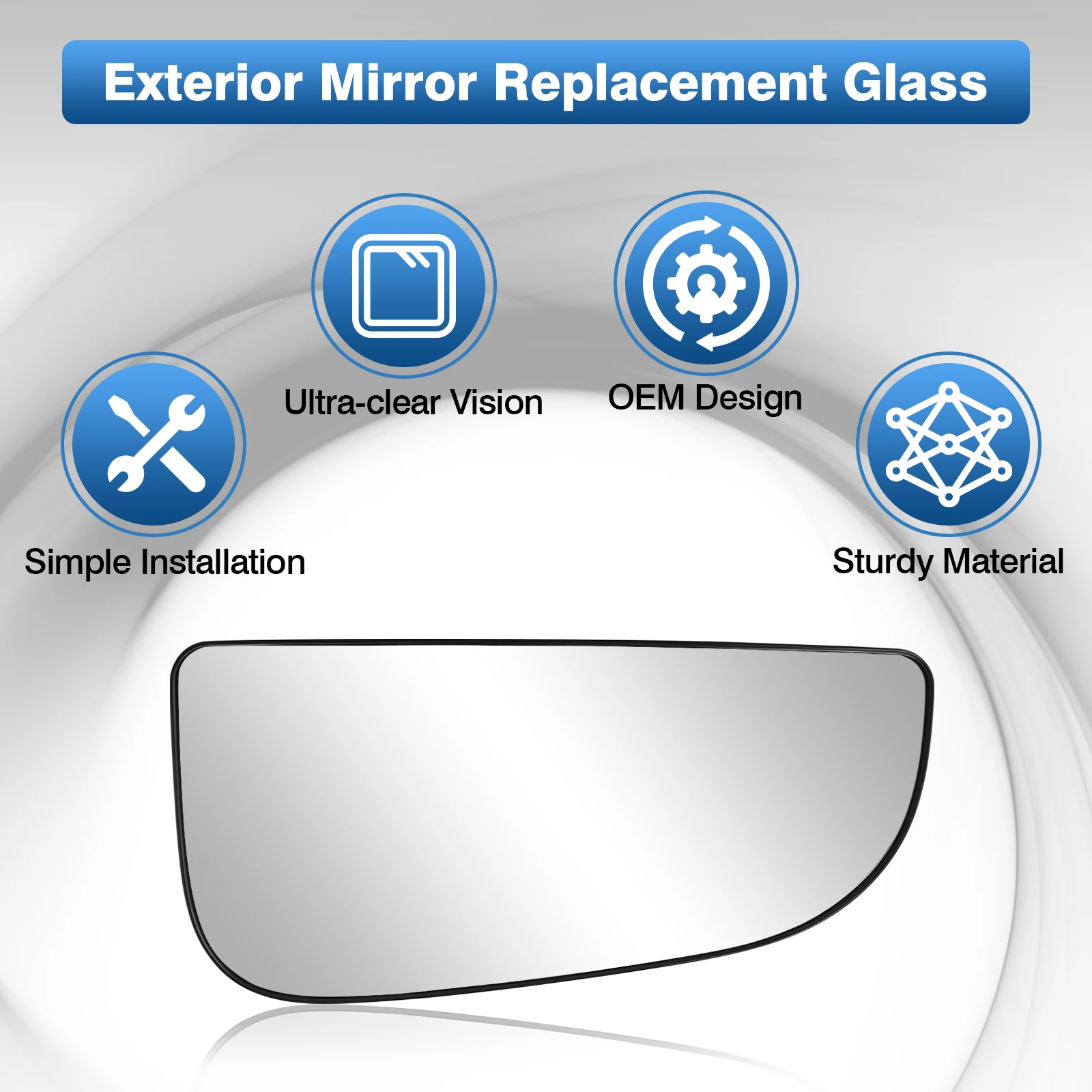 Left Right Side Lower Tow Mirror Glass for Dodge Ram 1500 2500 3500 4500 5500 Truck 2010-2018 68067730AA 68067731AA
