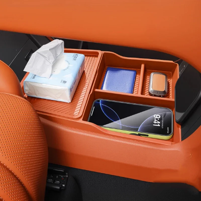 

For Geely Galaxy M9 2025 2026 Center Console Storage Box Lower Storage Box Double Layered Storage Modified Interior Accessories